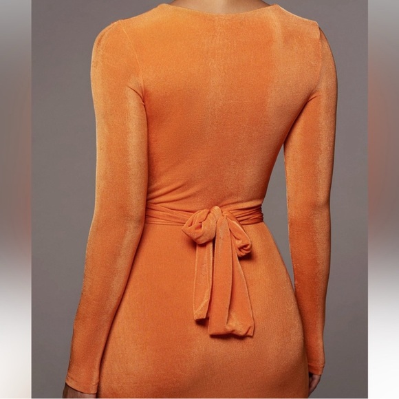 JLUXLABEL Radiant Orange Long Sleeve Dress - Picture 4 of 4